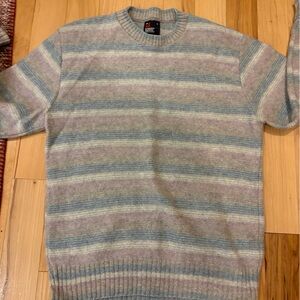 Vintage Robert Bruce Wool Blend Men's Sweater - Blue and Gray size Large